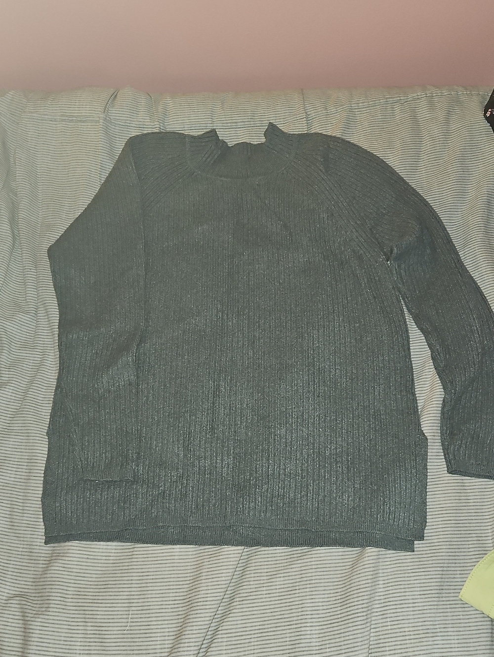 Denver Hayes Forest Green Ribbed Cowl Neck Sweater